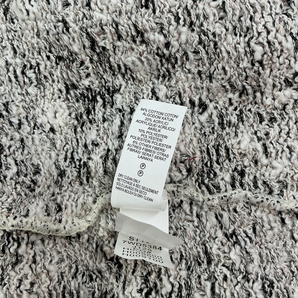 Lucky Brand Ladies Metallic Fringe Tweed Textured Knit Belted Sweater Cardigan - Picture 7 of 9